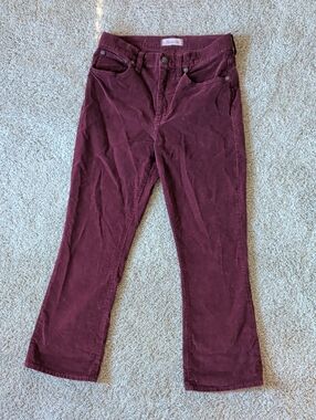 Madewell Velvet Texture Pants in Burgundy